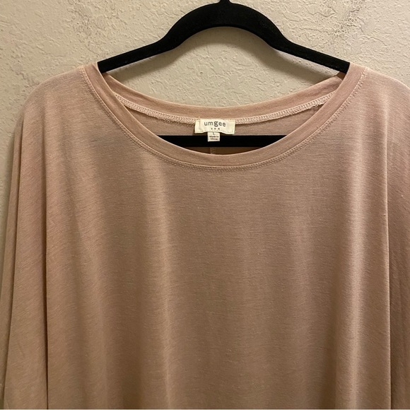Umgee Pink High-Low Hem Short Sleeve T-Shirt Size L - Picture 2 of 9